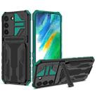 For Samsung Galaxy S22 5G Armor Card PC + TPU Phone Case(Dark Green) - 1