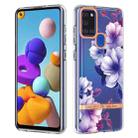 For Samsung Galaxy A21s Flowers and Plants Series IMD TPU Phone Case(Purple Begonia) - 1