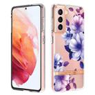 For Samsung Galaxy S21 5G Flowers and Plants Series IMD TPU Phone Case(Purple Begonia) - 1