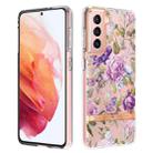 For Samsung Galaxy S21 5G Flowers and Plants Series IMD TPU Phone Case(Purple Peony) - 1