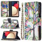 For Samsung Galaxy A03s 166mm Colored Drawing Zipper Leather Phone Case(Tree) - 1