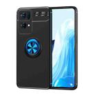 For OPPO Reno7 Pro 5G Metal Ring Holder 360 Degree Rotating TPU Phone Case(Black Blue) - 1