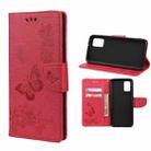 For Xiaomi Redmi Note 11 Pro Butterfly Embossed Horizontal Flip Leather Phone Case with Card Slot & Holder(Red) - 1