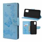 For Xiaomi Redmi Note 11 Pro Butterfly Embossed Horizontal Flip Leather Phone Case with Card Slot & Holder(Blue) - 1