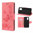 For Xiaomi Redmi Note 11 Pro Butterfly Embossed Horizontal Flip Leather Phone Case with Card Slot & Holder(Pink) - 1
