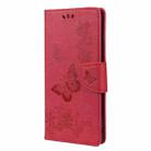 For Xiaomi Redmi Note 11 5G Butterfly Embossed Horizontal Flip Leather Phone Case with Card Slot & Holder(Red) - 2
