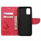 For Xiaomi Redmi Note 11 5G Butterfly Embossed Horizontal Flip Leather Phone Case with Card Slot & Holder(Red) - 4