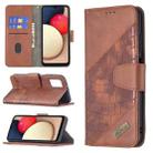 For Samsung Galaxy A03s 166mm Matching Color Leather Phone Case(Brown) - 1