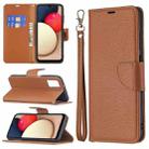 For Samsung Galaxy A03s 166mm Litchi Texture Leather Phone Case(Brown) - 1