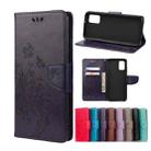 For Xiaomi Redmi Note 11 Pro Butterfly Flower Pattern Horizontal Flip Leather Phone Case with Card Slot & Holder(Dark Purple) - 1