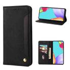 For Samsung Galaxy A53 5G Skin Feel Splicing Leather Phone Case(Black) - 1