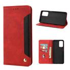 For Xiaomi Redmi Note 11 Skin Feel Splicing Leather Phone Case(Red) - 1