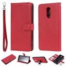 For LG Stylo 5 Solid Color Horizontal Flip Protective Case with Holder & Card Slots & Wallet & Photo Frame & Lanyard(Red) - 1