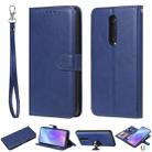 For Xiaomi Redmi K20 Solid Color Horizontal Flip Protective Case with Holder & Card Slots & Wallet & Photo Frame & Lanyard(Blue) - 1