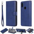 For Xiaomi Redmi Note 6 Pro Solid Color Horizontal Flip Protective Case with Holder & Card Slots & Wallet & Photo Frame & Lanyard(Blue) - 1