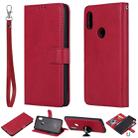 For Xiaomi Redmi Note 6 Pro Solid Color Horizontal Flip Protective Case with Holder & Card Slots & Wallet & Photo Frame & Lanyard(Red) - 1