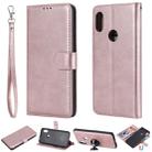 For Xiaomi Redmi Note 6 Pro Solid Color Horizontal Flip Protective Case with Holder & Card Slots & Wallet & Photo Frame & Lanyard(Rose Gold) - 1