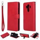 For Huawei Mate 10 Pro Solid Color Horizontal Flip Protective Case with Holder & Card Slots & Wallet & Photo Frame & Lanyard(Red) - 1