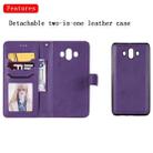 For Huawei Mate 10 Solid Color Horizontal Flip Protective Case with Holder & Card Slots & Wallet & Photo Frame & Lanyard(Purple) - 4