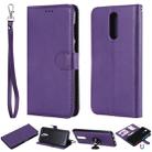 For Huawei Mate 10 Lite Solid Color Horizontal Flip Protective Case with Holder & Card Slots & Wallet & Photo Frame & Lanyard(Purple) - 1