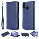 For Huawei nova 3 Solid Color Horizontal Flip Protective Case with Holder & Card Slots & Wallet & Photo Frame & Lanyard(Blue) - 1