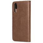 For Huawei P20 Solid Color Horizontal Flip Protective Case with Holder & Card Slots & Wallet & Photo Frame & Lanyard(Brown) - 3