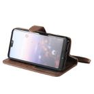 For Huawei P20 Solid Color Horizontal Flip Protective Case with Holder & Card Slots & Wallet & Photo Frame & Lanyard(Brown) - 4