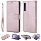 For Huawei P20 Pro Solid Color Horizontal Flip Protective Case with Holder & Card Slots & Wallet & Photo Frame & Lanyard(Rose Gold) - 1