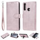 For Huawei P Smart Z / Y9 Prime (2019) Solid Color Horizontal Flip Protective Case with Holder & Card Slots & Wallet & Photo Frame & Lanyard(Rose Gold) - 1