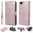 For Huawei Y5 Prime (2018) Solid Color Horizontal Flip Protective Case with Holder & Card Slots & Wallet & Photo Frame & Lanyard(Rose Gold) - 1