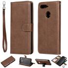 For Huawei Y6 (2018) / Honor 7A Solid Color Horizontal Flip Protective Case with Holder & Card Slots & Wallet & Photo Frame & Lanyard(Brown) - 1