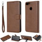 For Huawei Y9 (2018) Solid Color Horizontal Flip Protective Case with Holder & Card Slots & Wallet & Photo Frame & Lanyard(Brown) - 1