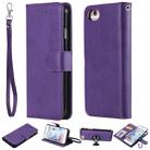 For iPhone 6 / 7 / 8 Solid Color Horizontal Flip Protective Case with Holder & Card Slots & Wallet & Photo Frame & Lanyard(Purple) - 1