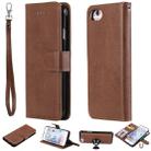 For iPhone 6 / 7 / 8 Solid Color Horizontal Flip Protective Case with Holder & Card Slots & Wallet & Photo Frame & Lanyard(Brown) - 1