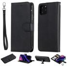 For iPhone 11 Pro Solid Color Horizontal Flip Protective Case with Holder & Card Slots & Wallet & Photo Frame & Lanyard(Black) - 1