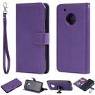 For Motorola Moto G5 Plus Solid Color Horizontal Flip Protective Case with Holder & Card Slots & Wallet & Photo Frame & Lanyard(Purple) - 1