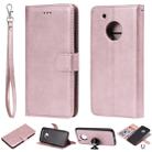 For Motorola Moto G5 Plus Solid Color Horizontal Flip Protective Case with Holder & Card Slots & Wallet & Photo Frame & Lanyard(Rose Gold) - 1