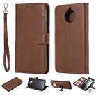 For Motorola Moto G5s Plus Solid Color Horizontal Flip Protective Case with Holder & Card Slots & Wallet & Photo Frame & Lanyard(Brown) - 1