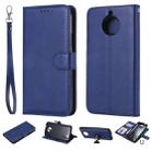 For Motorola Moto G5s Plus Solid Color Horizontal Flip Protective Case with Holder & Card Slots & Wallet & Photo Frame & Lanyard(Blue) - 1