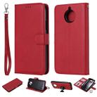 For Motorola Moto G5s Plus Solid Color Horizontal Flip Protective Case with Holder & Card Slots & Wallet & Photo Frame & Lanyard(Red) - 1