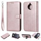 For Motorola Moto G5s Plus Solid Color Horizontal Flip Protective Case with Holder & Card Slots & Wallet & Photo Frame & Lanyard(Rose Gold) - 1