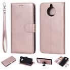 For Motorola Moto G5s Solid Color Horizontal Flip Protective Case with Holder & Card Slots & Wallet & Photo Frame & Lanyard(Rose Gold) - 1