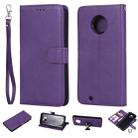 For Motorola Moto G6 Solid Color Horizontal Flip Protective Case with Holder & Card Slots & Wallet & Photo Frame & Lanyard(Purple) - 1