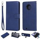 For Motorola Moto G6 Solid Color Horizontal Flip Protective Case with Holder & Card Slots & Wallet & Photo Frame & Lanyard(Blue) - 1