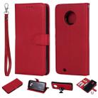 For Motorola Moto G6 Solid Color Horizontal Flip Protective Case with Holder & Card Slots & Wallet & Photo Frame & Lanyard(Red) - 1