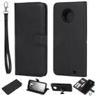 For Motorola Moto G6 Plus Solid Color Horizontal Flip Protective Case with Holder & Card Slots & Wallet & Photo Frame & Lanyard(Black) - 1