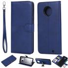 For Motorola Moto G6 Plus Solid Color Horizontal Flip Protective Case with Holder & Card Slots & Wallet & Photo Frame & Lanyard(Blue) - 1
