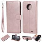 For Motorola Moto G6 Plus Solid Color Horizontal Flip Protective Case with Holder & Card Slots & Wallet & Photo Frame & Lanyard(Rose Gold) - 1