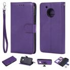 For Motorola Moto G5 Solid Color Horizontal Flip Protective Case with Holder & Card Slots & Wallet & Photo Frame & Lanyard(Purple) - 1