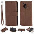 For Motorola Moto G5 Solid Color Horizontal Flip Protective Case with Holder & Card Slots & Wallet & Photo Frame & Lanyard(Brown) - 1